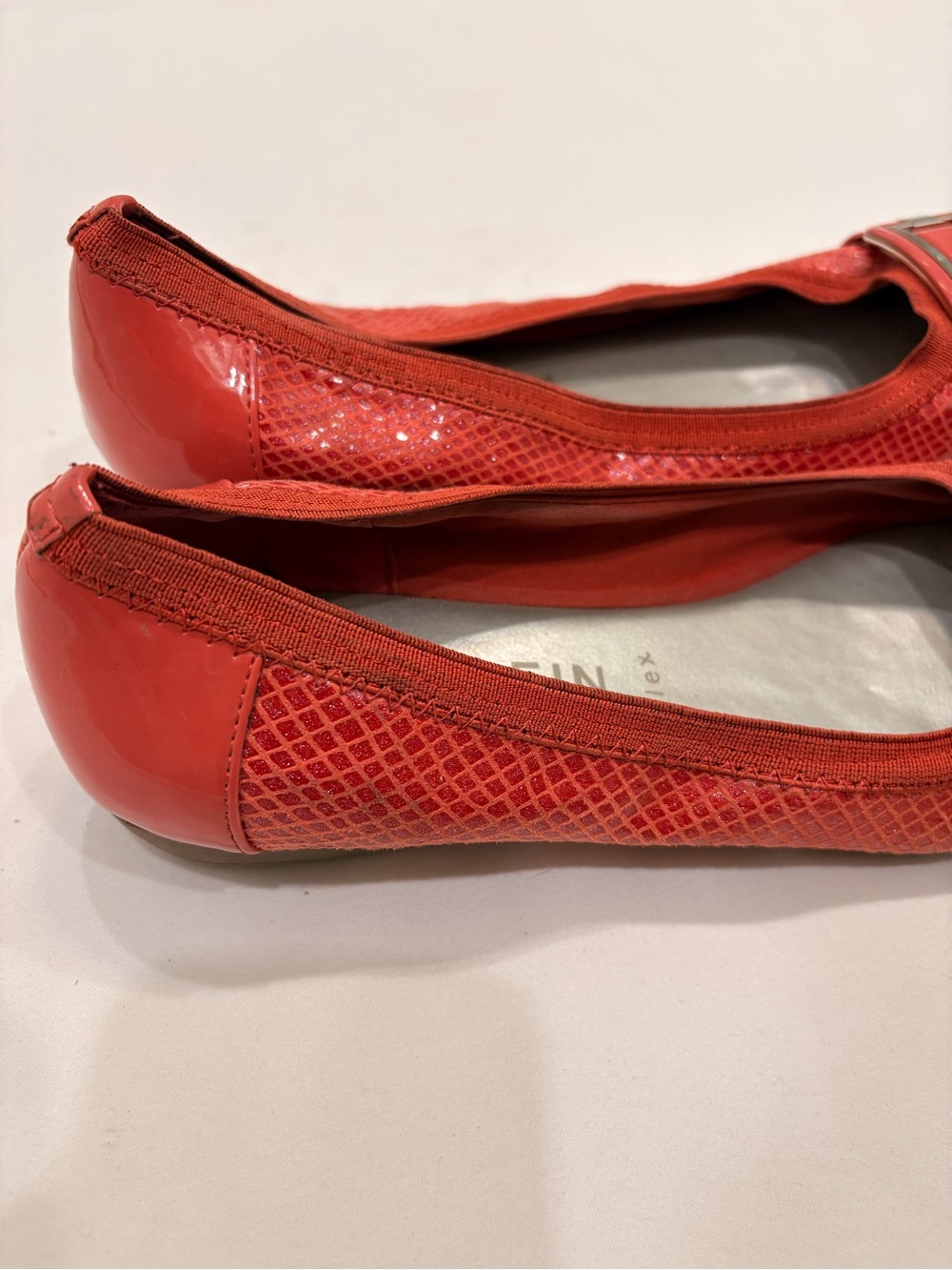Anne Klein I Flex Orange Snake Print Flats Size 10 - Picture 5 of 9